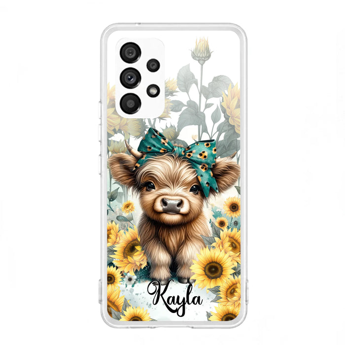 Teal Highland Cow Phone Case - Gift Idea For Grandma/Birthday -  Case For iPhone/Samsung
