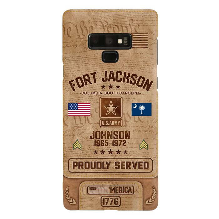 Custom Personalized Veteran Phone Case - Gift For Veteran - Birthday/ Father's Day Gift - Proudly Served - Case For iPhone And Samsung