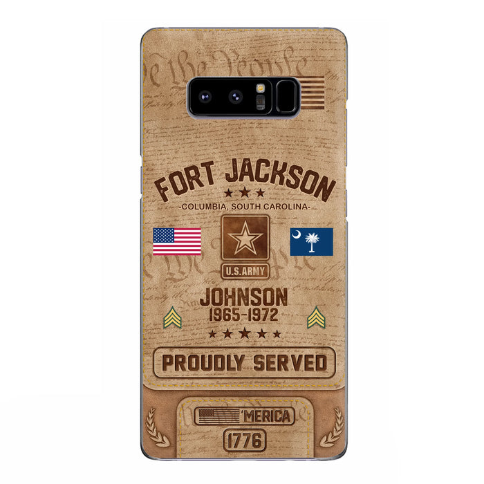 Custom Personalized Veteran Phone Case - Gift For Veteran - Birthday/ Father's Day Gift - Proudly Served - Case For iPhone And Samsung