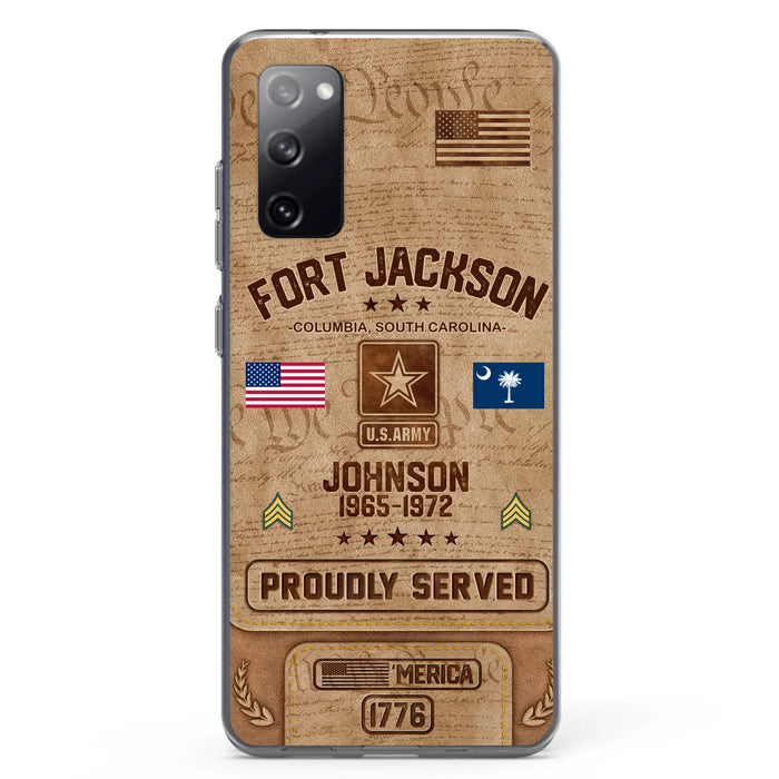 Custom Personalized Veteran Phone Case - Gift For Veteran - Birthday/ Father's Day Gift - Proudly Served - Case For iPhone And Samsung