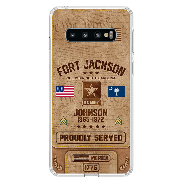 Custom Personalized Veteran Phone Case - Gift For Veteran - Birthday/ Father's Day Gift - Proudly Served - Case For iPhone And Samsung