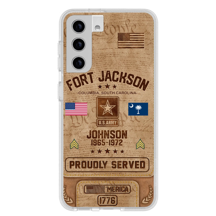 Custom Personalized Veteran Phone Case - Gift For Veteran - Birthday/ Father's Day Gift - Proudly Served - Case For iPhone And Samsung
