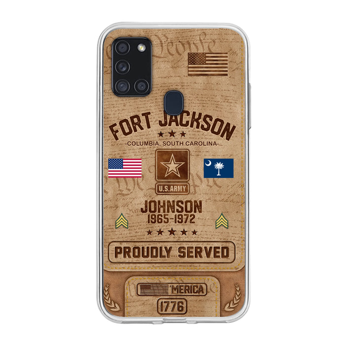 Custom Personalized Veteran Phone Case - Gift For Veteran - Birthday/ Father's Day Gift - Proudly Served - Case For iPhone And Samsung
