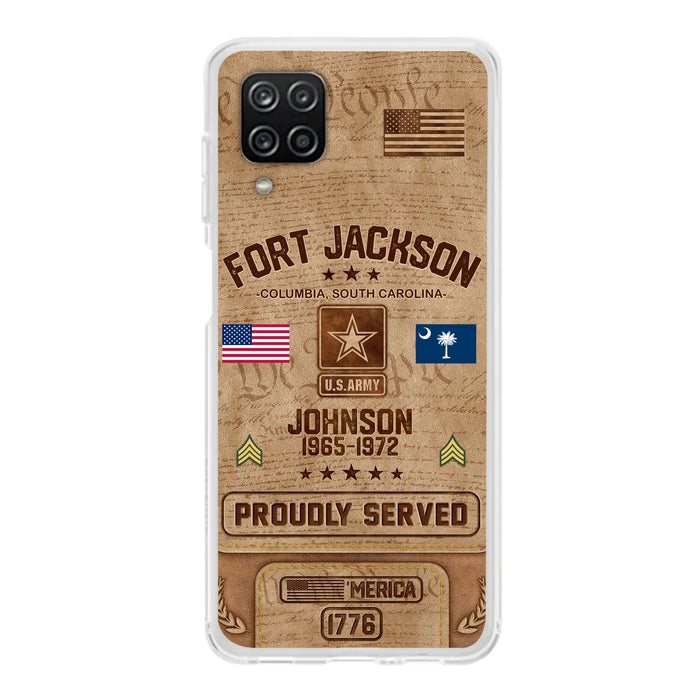 Custom Personalized Veteran Phone Case - Gift For Veteran - Birthday/ Father's Day Gift - Proudly Served - Case For iPhone And Samsung