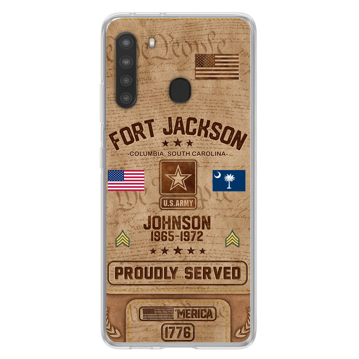 Custom Personalized Veteran Phone Case - Gift For Veteran - Birthday/ Father's Day Gift - Proudly Served - Case For iPhone And Samsung