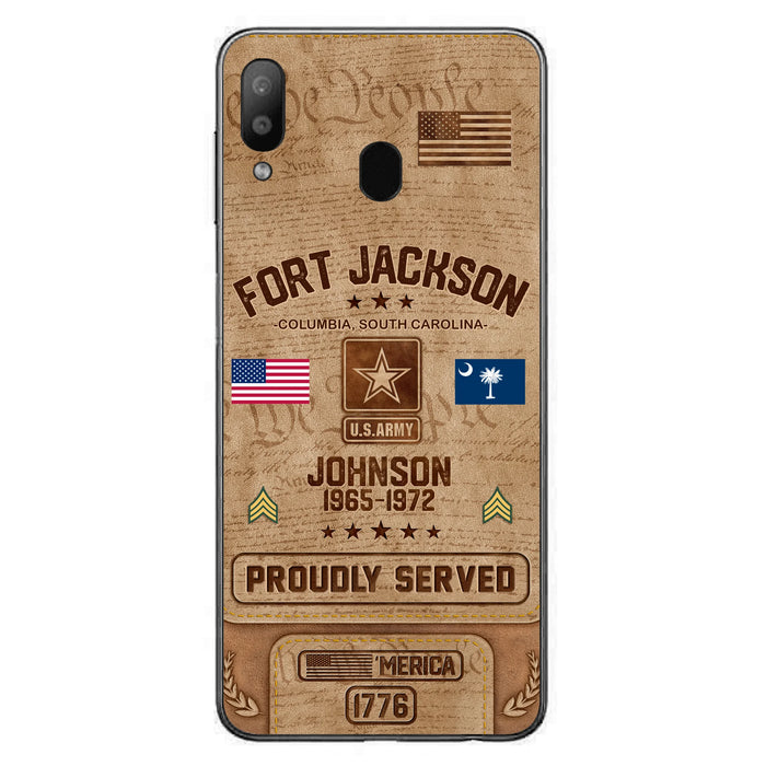 Custom Personalized Veteran Phone Case - Gift For Veteran - Birthday/ Father's Day Gift - Proudly Served - Case For iPhone And Samsung
