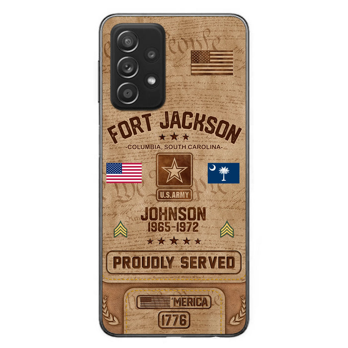 Custom Personalized Veteran Phone Case - Gift For Veteran - Birthday/ Father's Day Gift - Proudly Served - Case For iPhone And Samsung