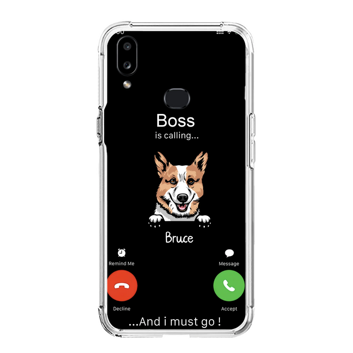 Custom Personalized Dog Phone Case - Gift Idea For Dog Lover/Mother's Day/Father's Day - Upto 5 Dogs - Boss Is Calling And I Must Go - Case For iPhone/Samsung