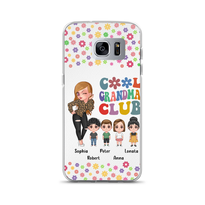Custom Personalized Cool Grandma Phone Case - Gift Idea For Grandma - Upto 4 Kids - Cases For iPhone/Samsung