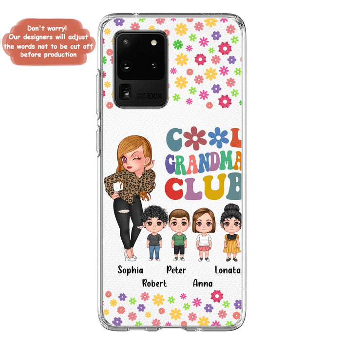 Custom Personalized Cool Grandma Phone Case - Gift Idea For Grandma - Upto 4 Kids - Cases For iPhone/Samsung