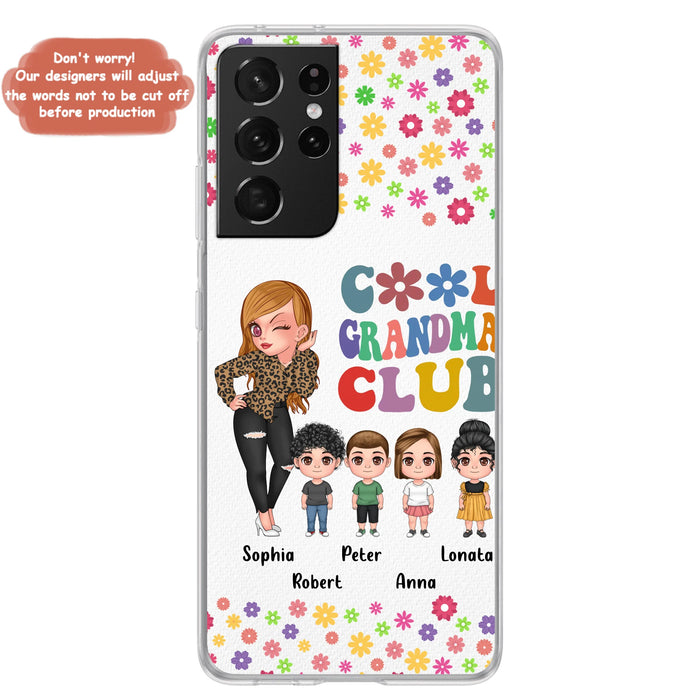 Custom Personalized Cool Grandma Phone Case - Gift Idea For Grandma - Upto 4 Kids - Cases For iPhone/Samsung