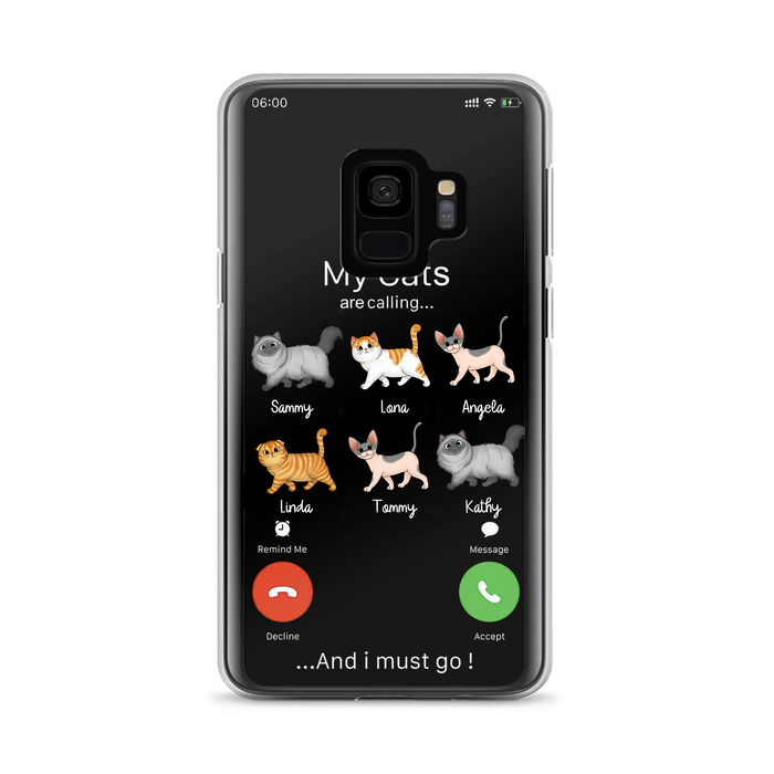 Custom Personalized Cats Phone Case - Gift Idea For Cat Lover/Mother's Day/Father's Day - My Cats Are Calling And I Must Go - Case For iPhone/Samsung