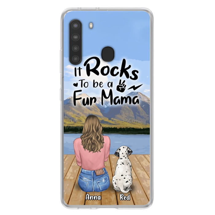 Custom Personalized Pet Mom/Pet Dad Phone Case - Gifts For Pet Lovers With Up to 4 Dogs/ Cats/ Rabbits - It Rocks To Be A Fur Mama
