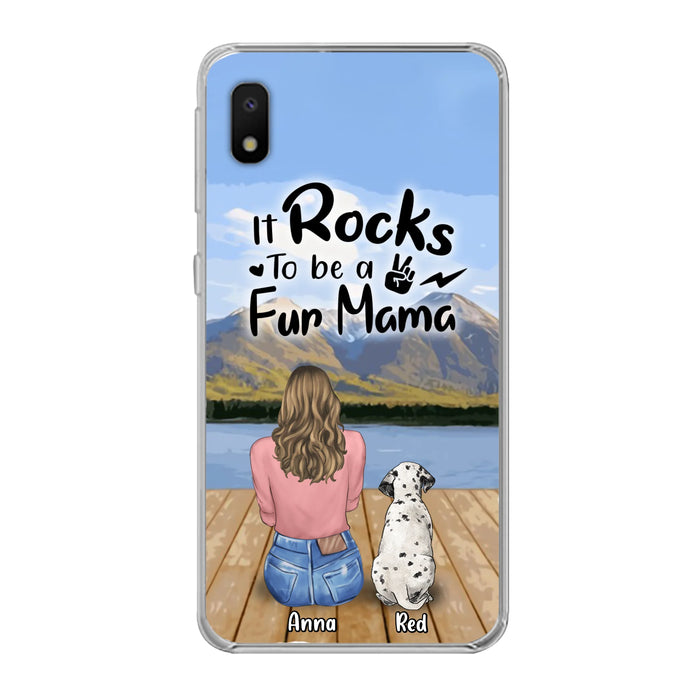 Custom Personalized Pet Mom/Pet Dad Phone Case - Gifts For Pet Lovers With Up to 4 Dogs/ Cats/ Rabbits - It Rocks To Be A Fur Mama