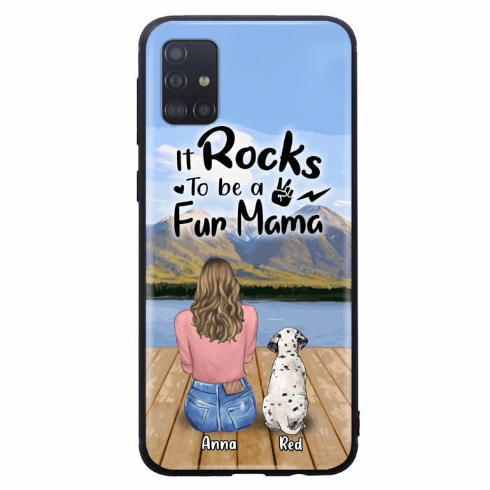 Custom Personalized Pet Mom/Pet Dad Phone Case - Gifts For Pet Lovers With Up to 4 Dogs/ Cats/ Rabbits - It Rocks To Be A Fur Mama