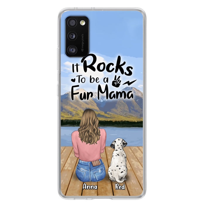 Custom Personalized Pet Mom/Pet Dad Phone Case - Gifts For Pet Lovers With Up to 4 Dogs/ Cats/ Rabbits - It Rocks To Be A Fur Mama