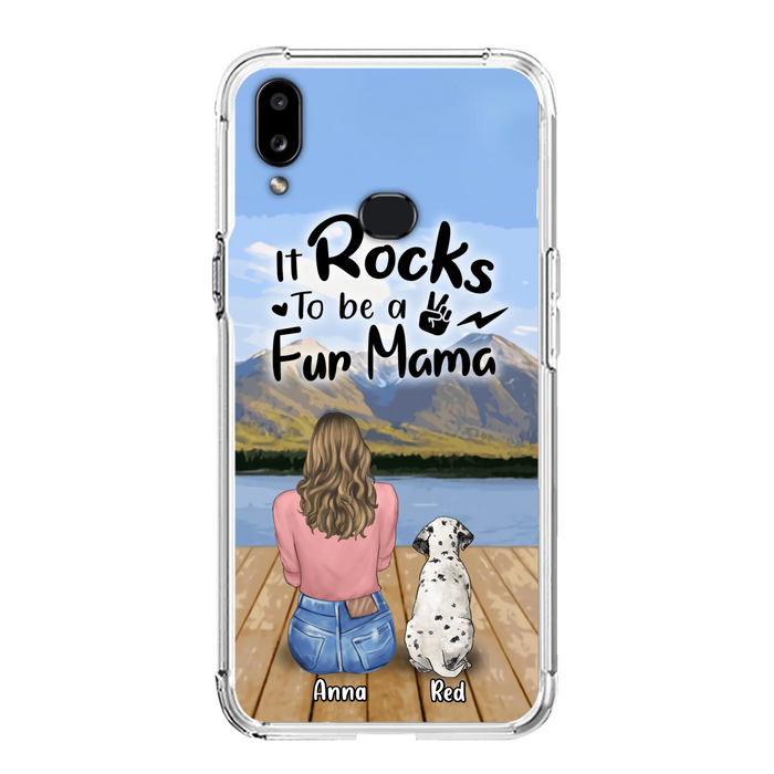 Custom Personalized Pet Mom/Pet Dad Phone Case - Gifts For Pet Lovers With Up to 4 Dogs/ Cats/ Rabbits - It Rocks To Be A Fur Mama