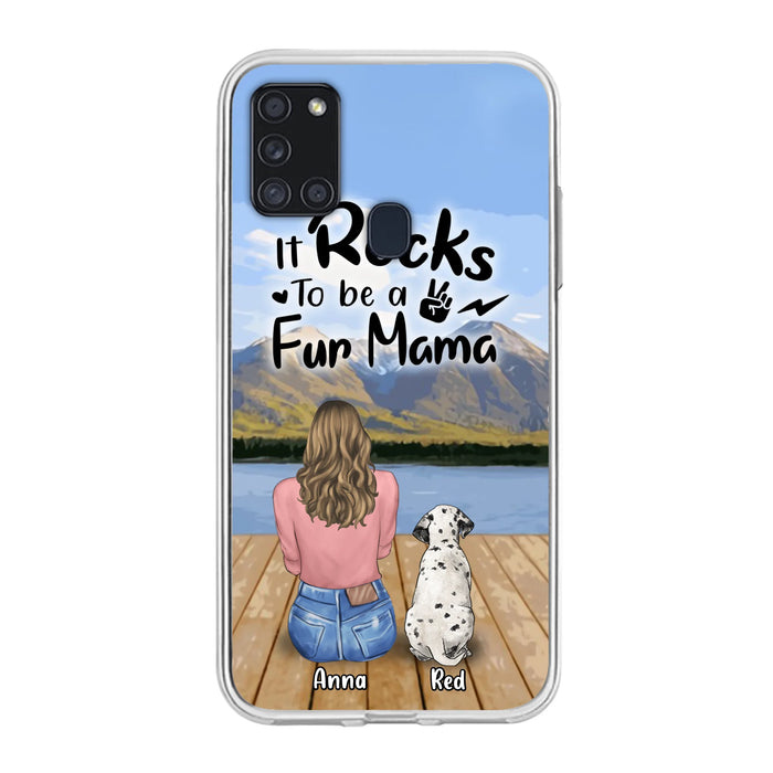 Custom Personalized Pet Mom/Pet Dad Phone Case - Gifts For Pet Lovers With Up to 4 Dogs/ Cats/ Rabbits - It Rocks To Be A Fur Mama