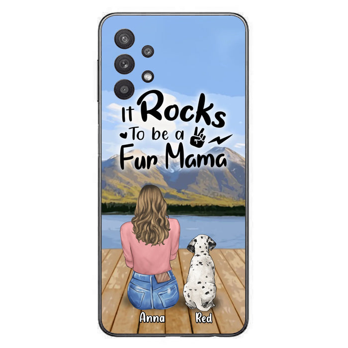 Custom Personalized Pet Mom/Pet Dad Phone Case - Gifts For Pet Lovers With Up to 4 Dogs/ Cats/ Rabbits - It Rocks To Be A Fur Mama