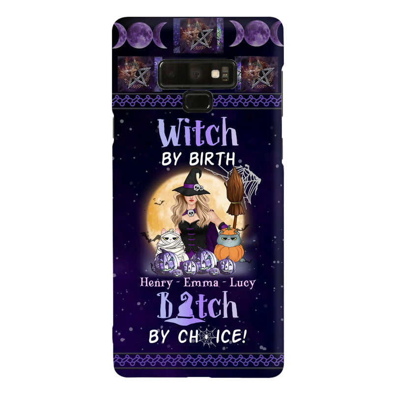 Custom Personalized Pet Witch Phone Case - Halloween Gift For Dog/ Cat Lover - Witch By Birth Bitch By Choice - Case For iPhone And Samsung