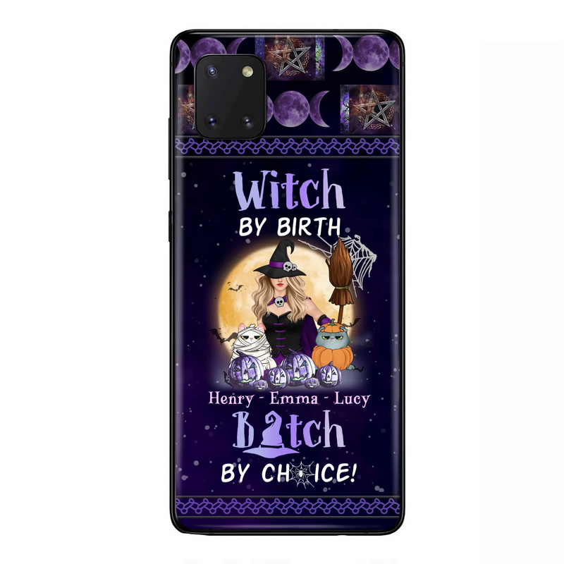 Custom Personalized Pet Witch Phone Case - Halloween Gift For Dog/ Cat Lover - Witch By Birth Bitch By Choice - Case For iPhone And Samsung
