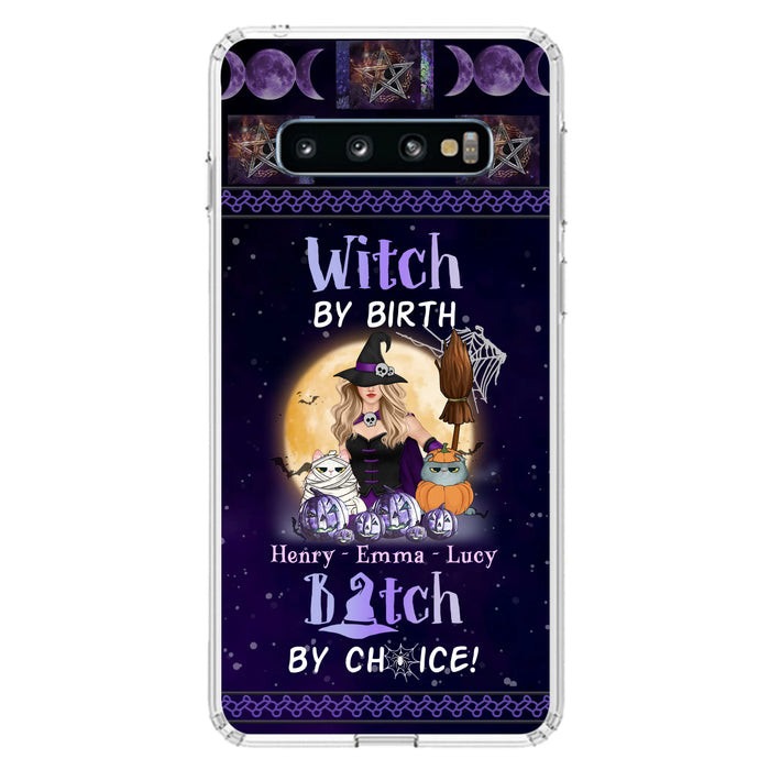 Custom Personalized Pet Witch Phone Case - Halloween Gift For Dog/ Cat Lover - Witch By Birth Bitch By Choice - Case For iPhone And Samsung