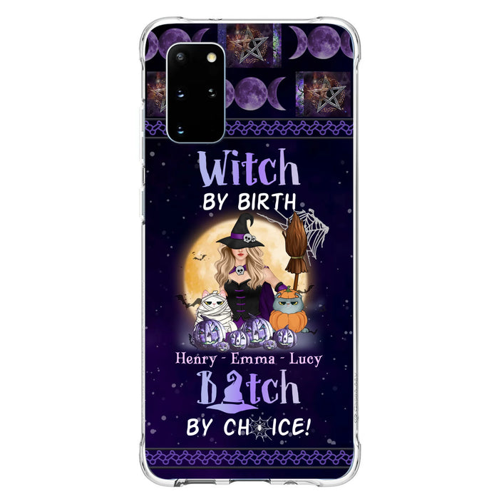 Custom Personalized Pet Witch Phone Case - Halloween Gift For Dog/ Cat Lover - Witch By Birth Bitch By Choice - Case For iPhone And Samsung