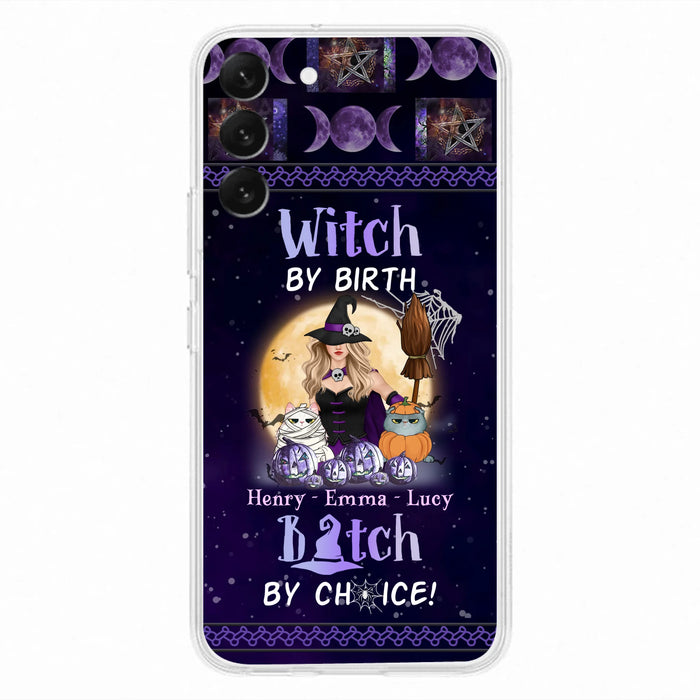 Custom Personalized Pet Witch Phone Case - Halloween Gift For Dog/ Cat Lover - Witch By Birth Bitch By Choice - Case For iPhone And Samsung