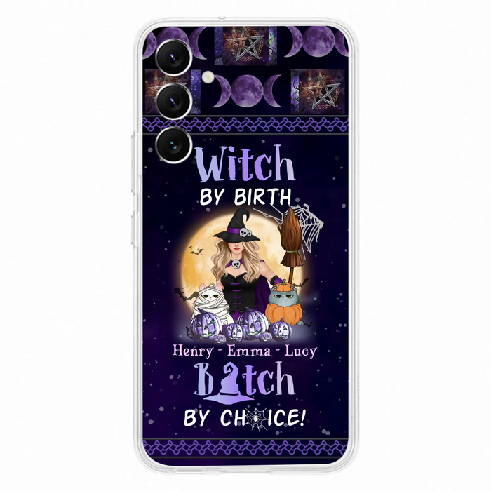 Custom Personalized Pet Witch Phone Case - Halloween Gift For Dog/ Cat Lover - Witch By Birth Bitch By Choice - Case For iPhone And Samsung