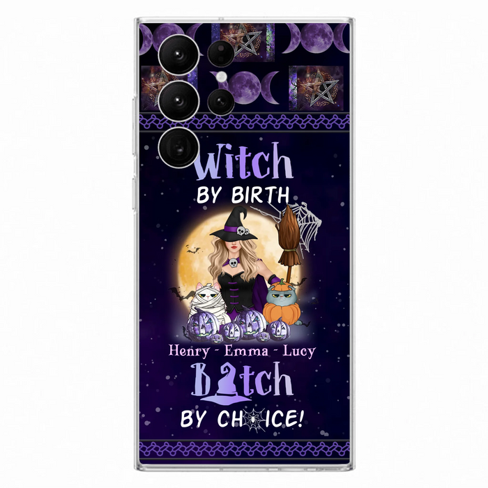 Custom Personalized Pet Witch Phone Case - Halloween Gift For Dog/ Cat Lover - Witch By Birth Bitch By Choice - Case For iPhone And Samsung