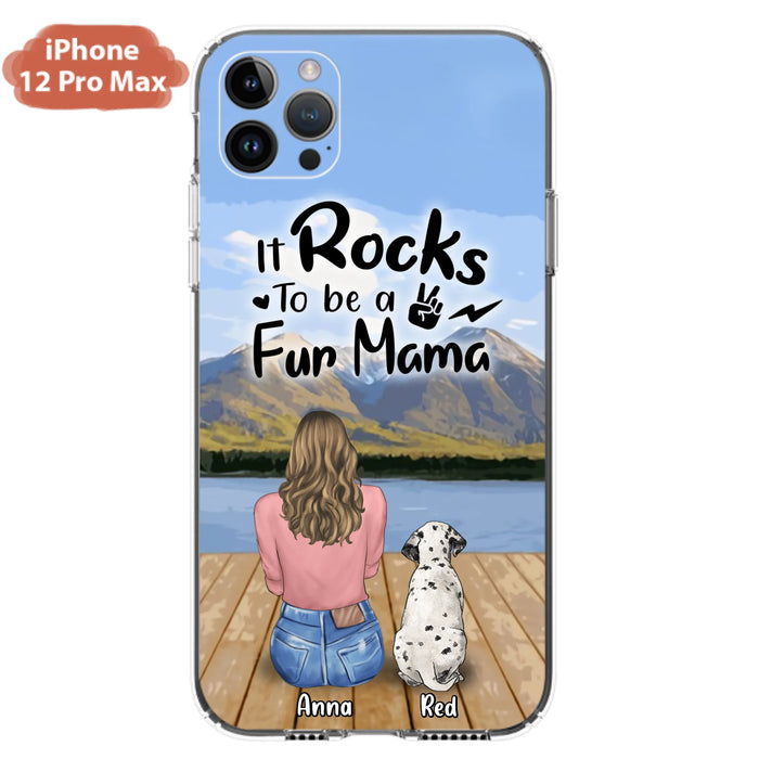 Custom Personalized Pet Mom/Pet Dad Phone Case - Gifts For Pet Lovers With Up to 4 Dogs/ Cats/ Rabbits - It Rocks To Be A Fur Mama