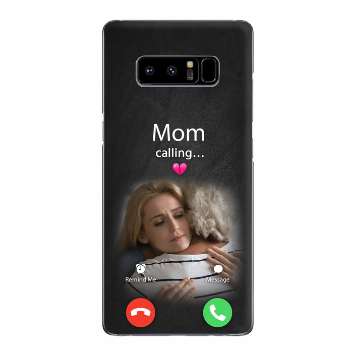 Custom Personalized Memorial Mom Phone Case - Upload Photo - Memorial Gift Idea For Mom/ Dad - Mom Calling - Case For iPhone And Samsung