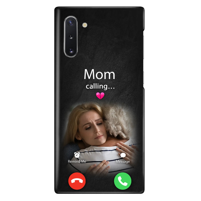 Custom Personalized Memorial Mom Phone Case - Upload Photo - Memorial Gift Idea For Mom/ Dad - Mom Calling - Case For iPhone And Samsung