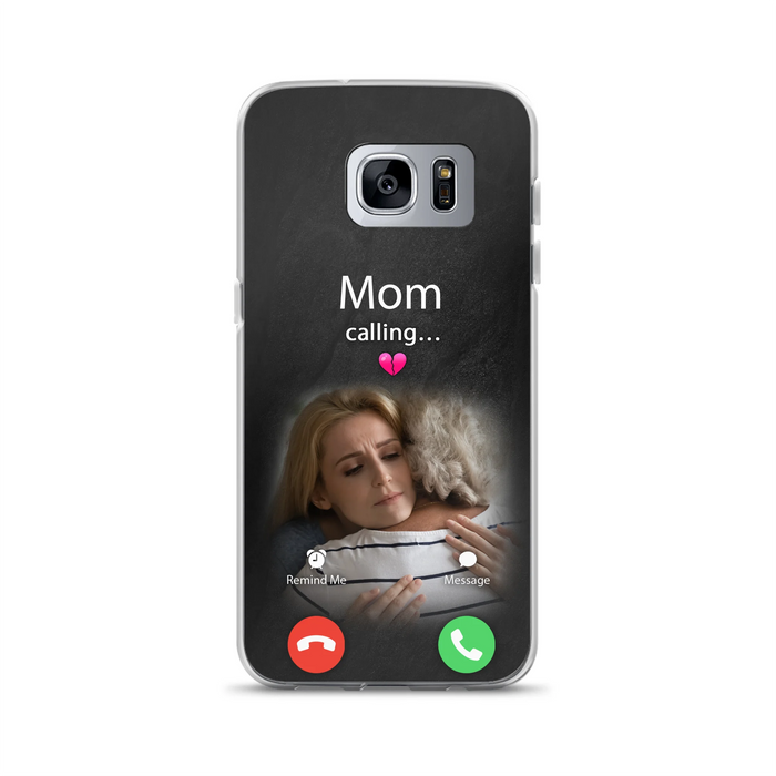 Custom Personalized Memorial Mom Phone Case - Upload Photo - Memorial Gift Idea For Mom/ Dad - Mom Calling - Case For iPhone And Samsung