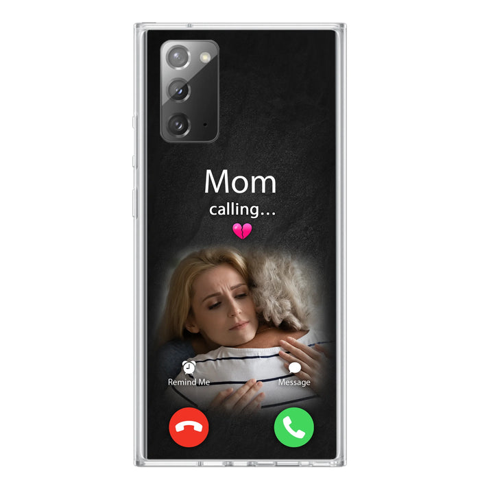 Custom Personalized Memorial Mom Phone Case - Upload Photo - Memorial Gift Idea For Mom/ Dad - Mom Calling - Case For iPhone And Samsung