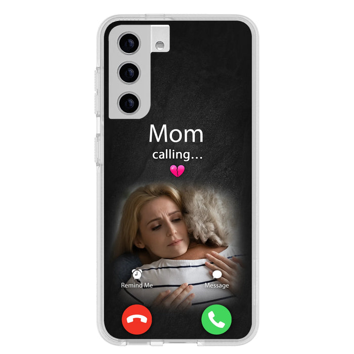 Custom Personalized Memorial Mom Phone Case - Upload Photo - Memorial Gift Idea For Mom/ Dad - Mom Calling - Case For iPhone And Samsung