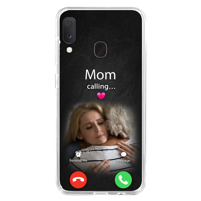 Custom Personalized Memorial Mom Phone Case - Upload Photo - Memorial Gift Idea For Mom/ Dad - Mom Calling - Case For iPhone And Samsung