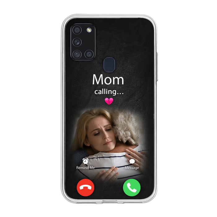 Custom Personalized Memorial Mom Phone Case - Upload Photo - Memorial Gift Idea For Mom/ Dad - Mom Calling - Case For iPhone And Samsung