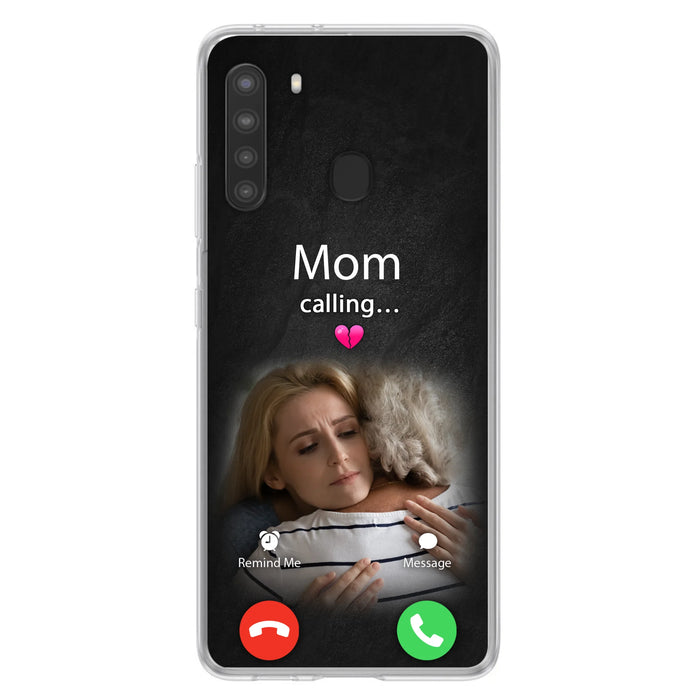 Custom Personalized Memorial Mom Phone Case - Upload Photo - Memorial Gift Idea For Mom/ Dad - Mom Calling - Case For iPhone And Samsung