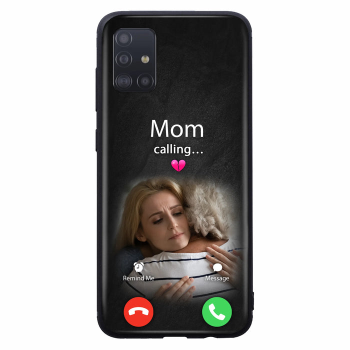 Custom Personalized Memorial Mom Phone Case - Upload Photo - Memorial Gift Idea For Mom/ Dad - Mom Calling - Case For iPhone And Samsung