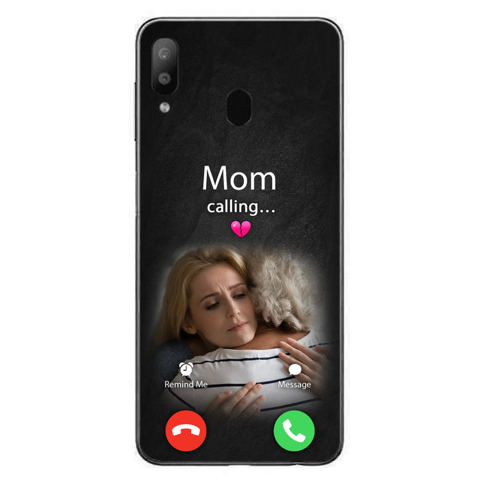 Custom Personalized Memorial Mom Phone Case - Upload Photo - Memorial Gift Idea For Mom/ Dad - Mom Calling - Case For iPhone And Samsung