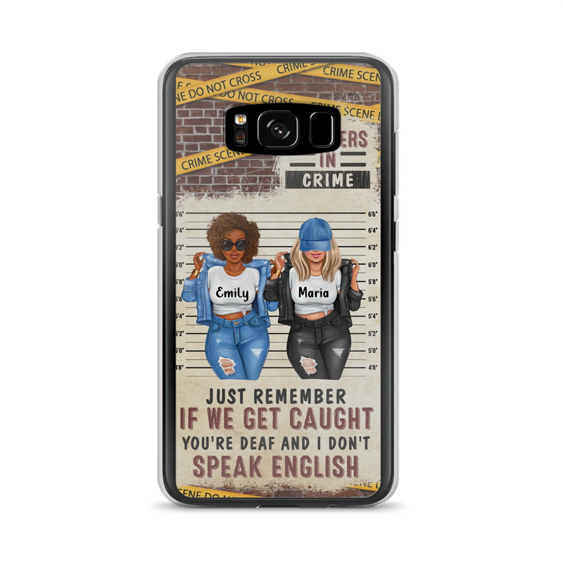 Custom Personalized Bestie Phone Case - Gift Idea For Bestie/ Sister - Upto 3 Girls - Partners In Crime - Case For iPhone And Samsung