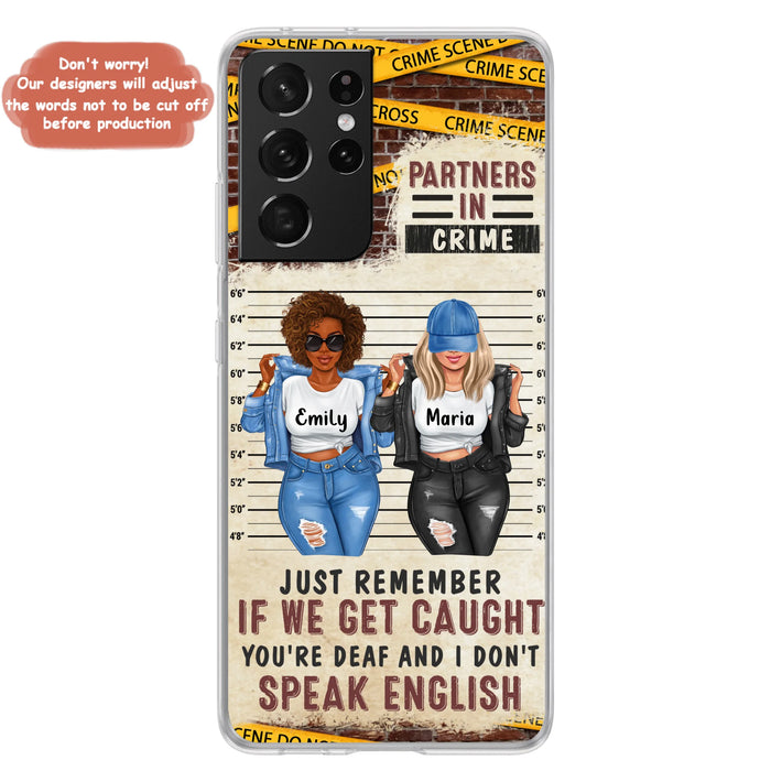 Custom Personalized Bestie Phone Case - Gift Idea For Bestie/ Sister - Upto 3 Girls - Partners In Crime - Case For iPhone And Samsung