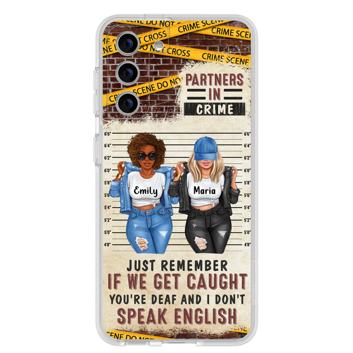 Custom Personalized Bestie Phone Case - Gift Idea For Bestie/ Sister - Upto 3 Girls - Partners In Crime - Case For iPhone And Samsung