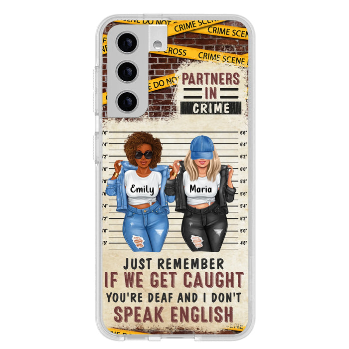 Custom Personalized Bestie Phone Case - Gift Idea For Bestie/ Sister - Upto 3 Girls - Partners In Crime - Case For iPhone And Samsung