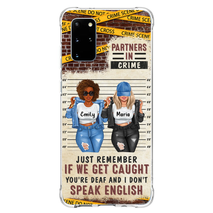 Custom Personalized Bestie Phone Case - Gift Idea For Bestie/ Sister - Upto 3 Girls - Partners In Crime - Case For iPhone And Samsung