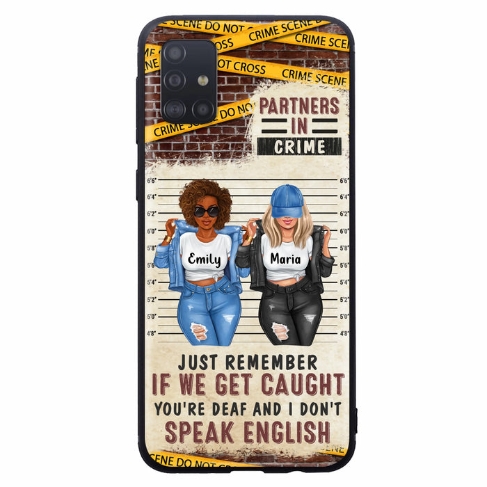 Custom Personalized Bestie Phone Case - Gift Idea For Bestie/ Sister - Upto 3 Girls - Partners In Crime - Case For iPhone And Samsung