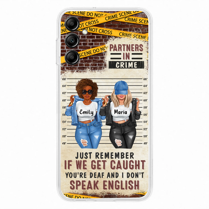 Custom Personalized Bestie Phone Case - Gift Idea For Bestie/ Sister - Upto 3 Girls - Partners In Crime - Case For iPhone And Samsung
