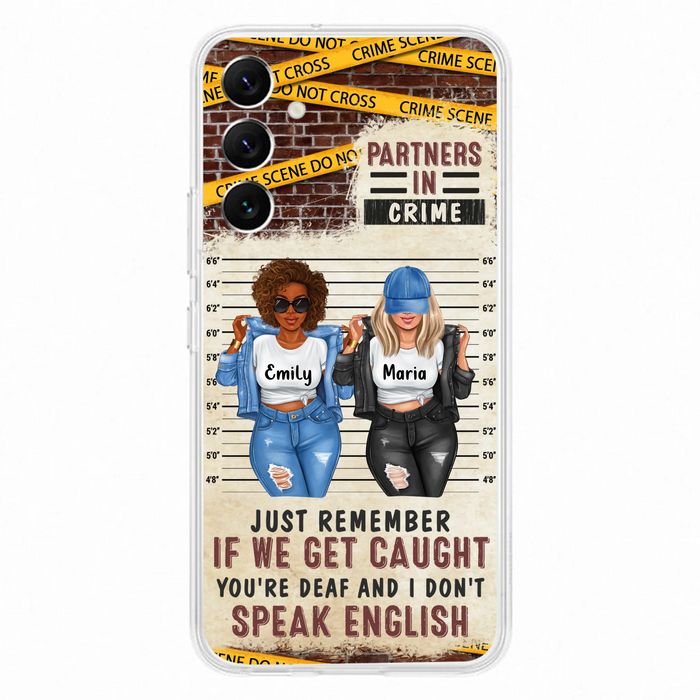 Custom Personalized Bestie Phone Case - Gift Idea For Bestie/ Sister - Upto 3 Girls - Partners In Crime - Case For iPhone And Samsung