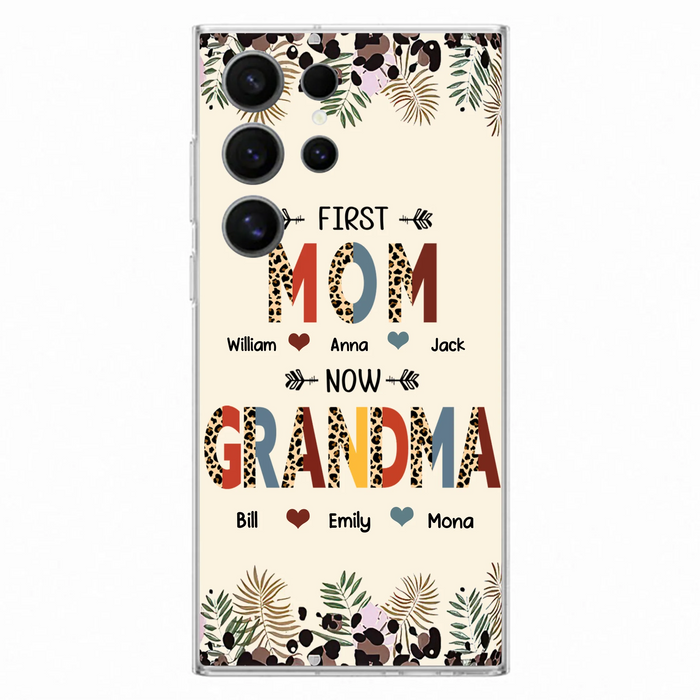 Custom Personalized Grandma Phone Case - Gift Idea For Grandma/Mom/ Mother's Day - Up to 6 Kids And 12 Grandkids - First Mom Now Grandma - Case For iPhone And Samsung